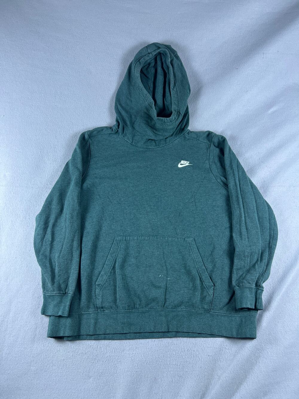 Nike Hoodie Womens 1X Green Funnel High Neck Fleece Pullover Sports Sweatshirt